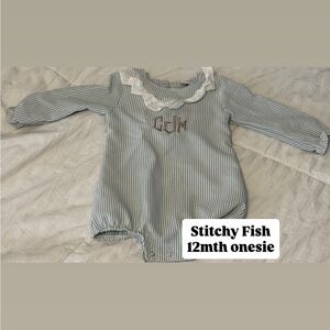 Stitchy Fish CJM embroidered onesie